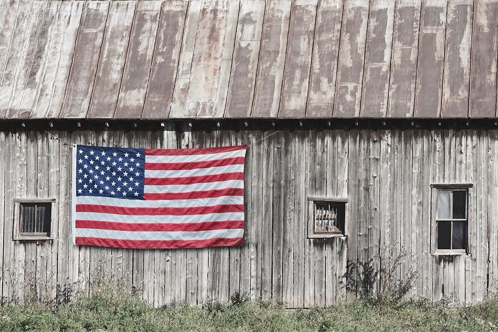 Old Patriotic Barn art print by Lori Deiter for $57.95 CAD