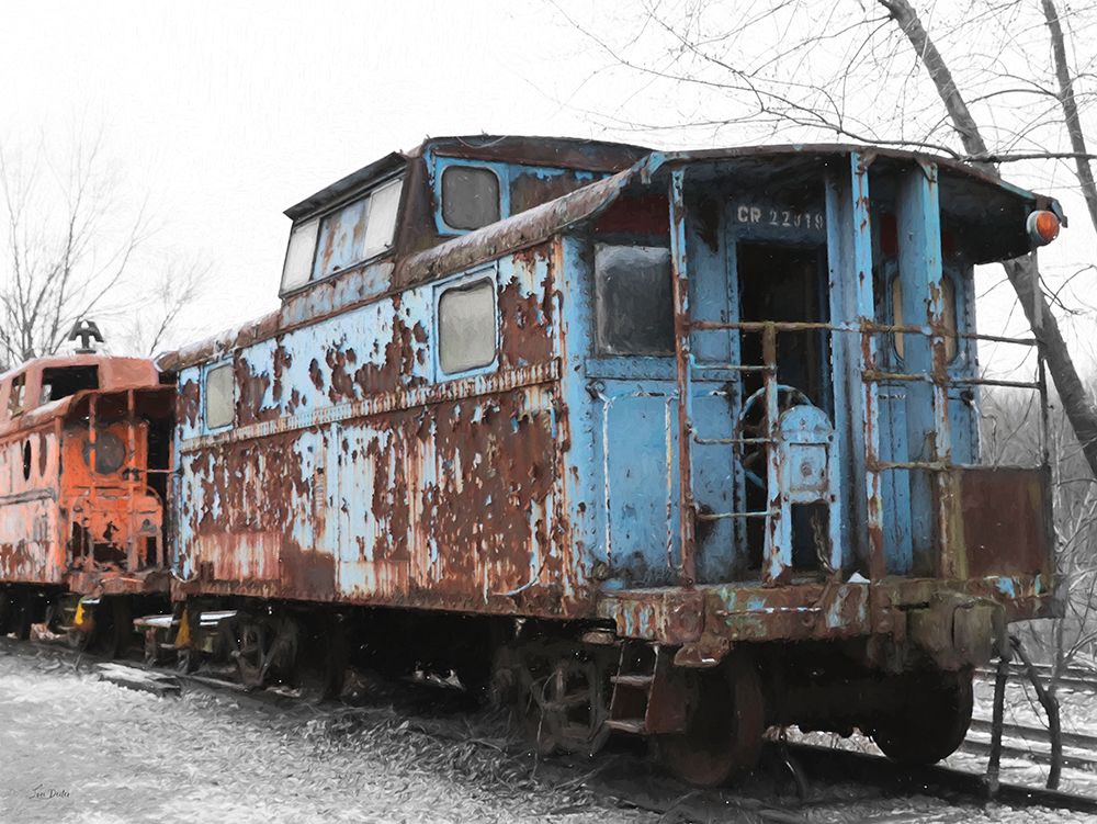 Rustic Train Cars art print by Lori Deiter for $57.95 CAD