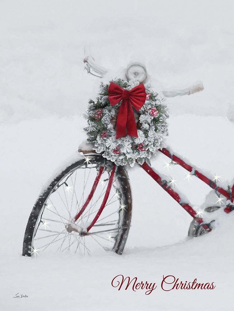 Merry Christmas Bicycle art print by Lori Deiter for $57.95 CAD
