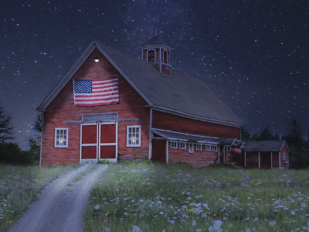 Patriotic Country Night art print by Lori Deiter for $57.95 CAD