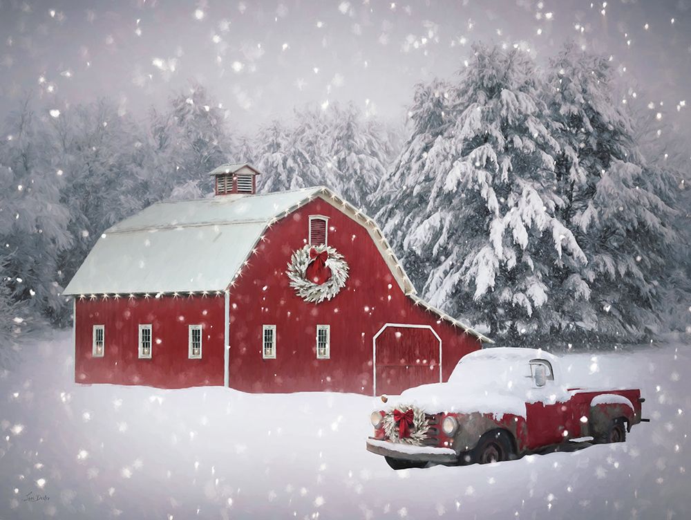 Country Christmas Snowy Night art print by Lori Deiter for $57.95 CAD