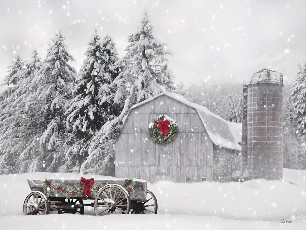 Old Christmas Country Barn art print by Lori Deiter for $57.95 CAD