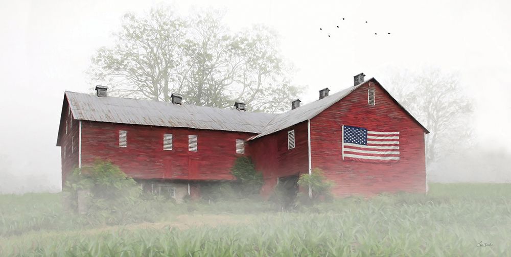 Historic Patriotic Barn art print by Lori Deiter for $57.95 CAD