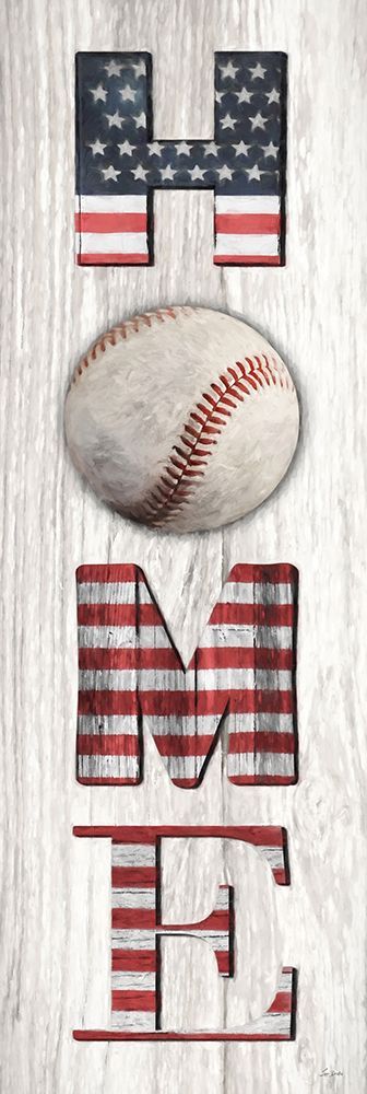 Patriotic Baseball Home Sign art print by Lori Deiter for $57.95 CAD