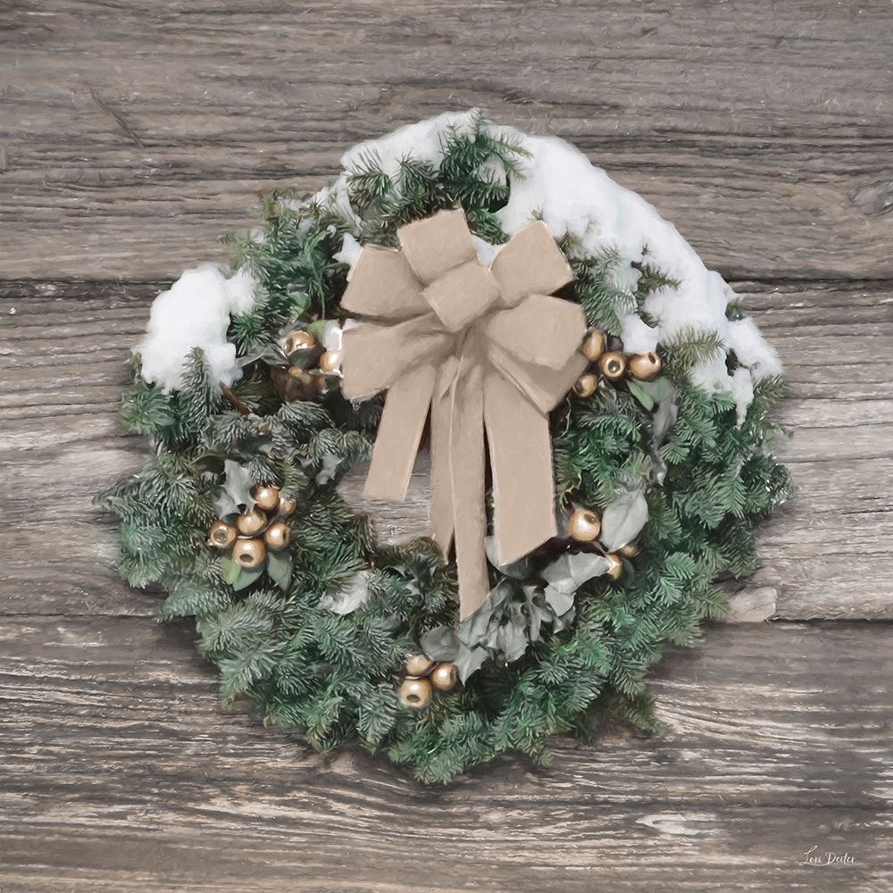 Country Christmas Wreath art print by Lori Deiter for $57.95 CAD