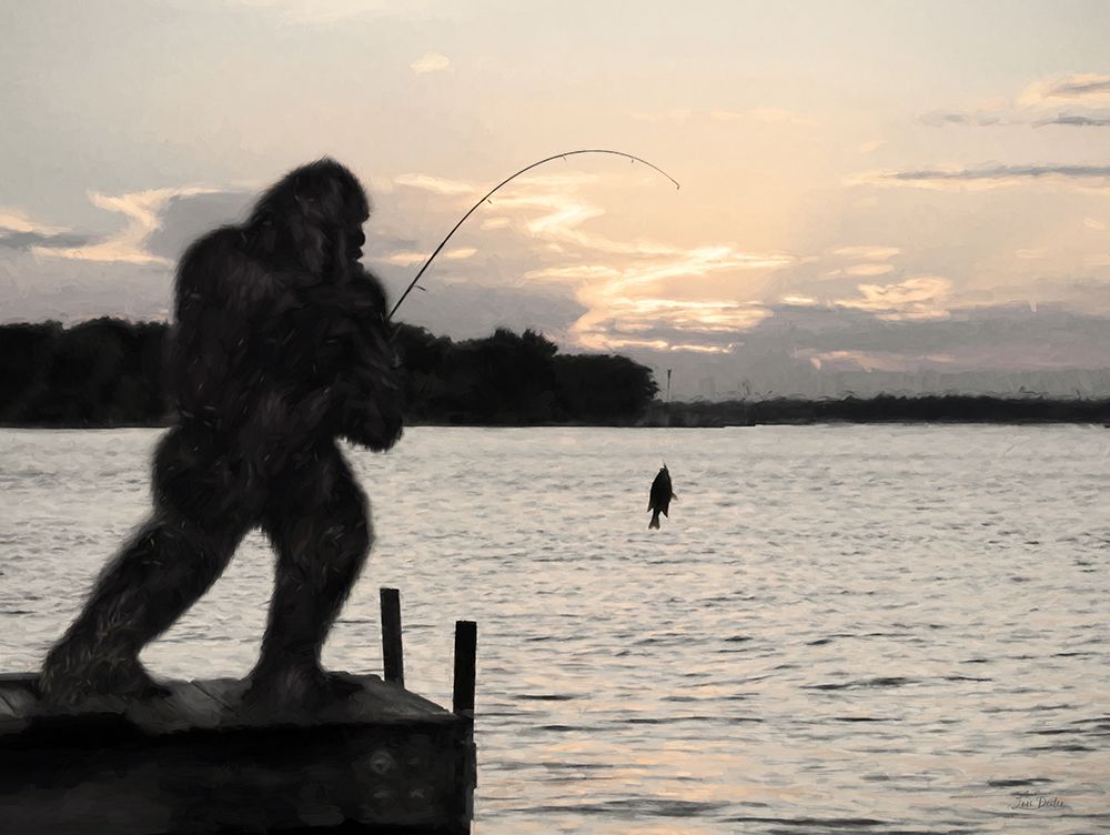 Bigfoot and Little Fish art print by Lori Deiter for $57.95 CAD