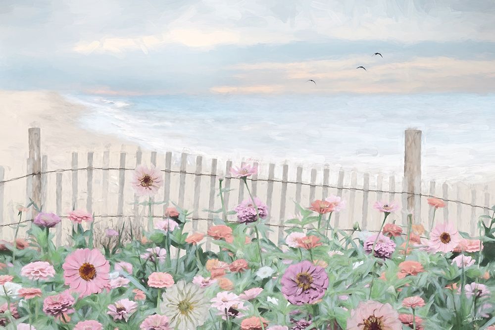 Seaside Zinnias I art print by Lori Deiter for $57.95 CAD