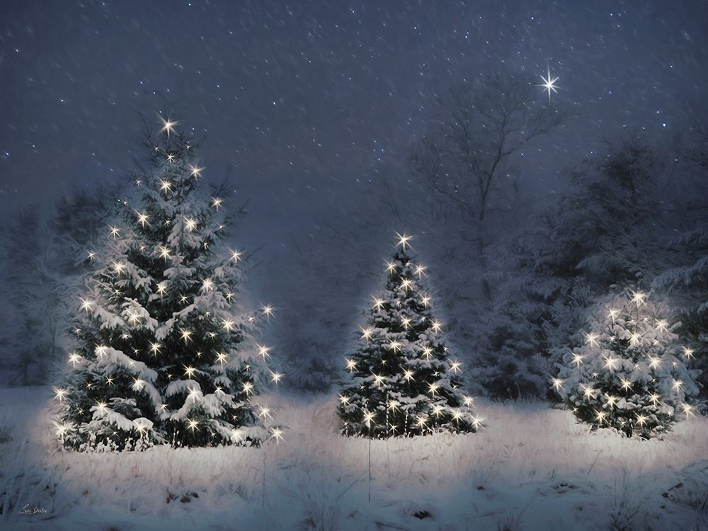Twinkling Christmas Trees art print by Lori Deiter for $57.95 CAD