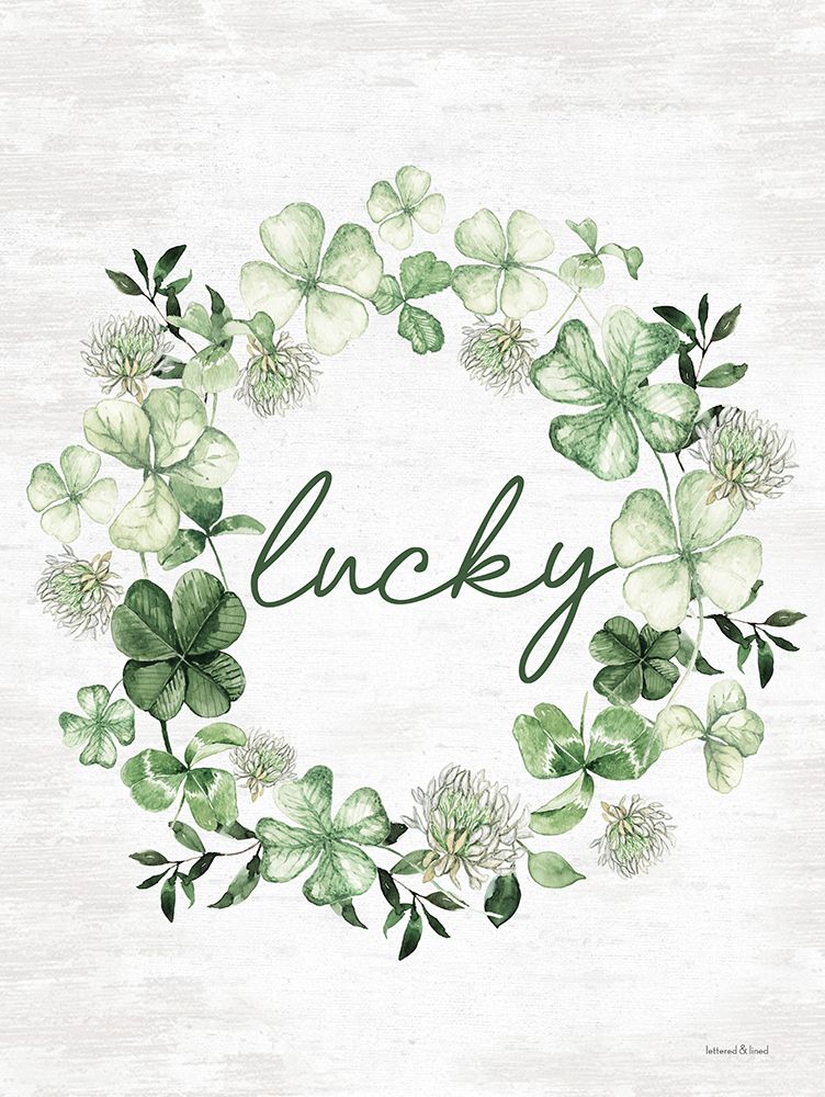 Lucky Wreath art print by lettered And lined for $57.95 CAD