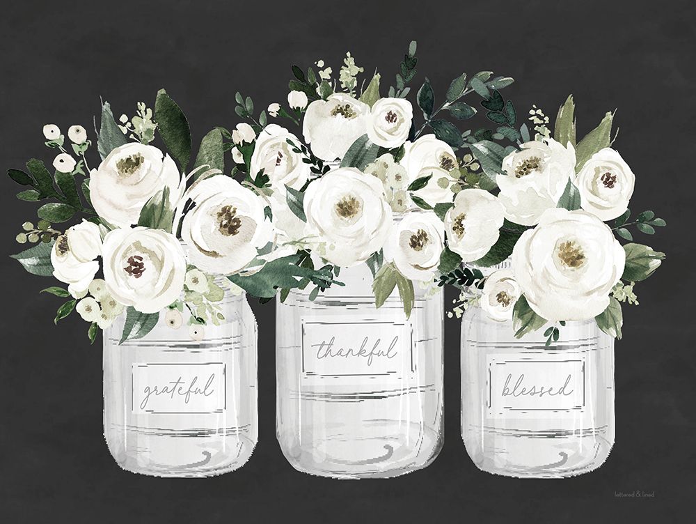 Thankful Flowers art print by lettered And lined for $57.95 CAD