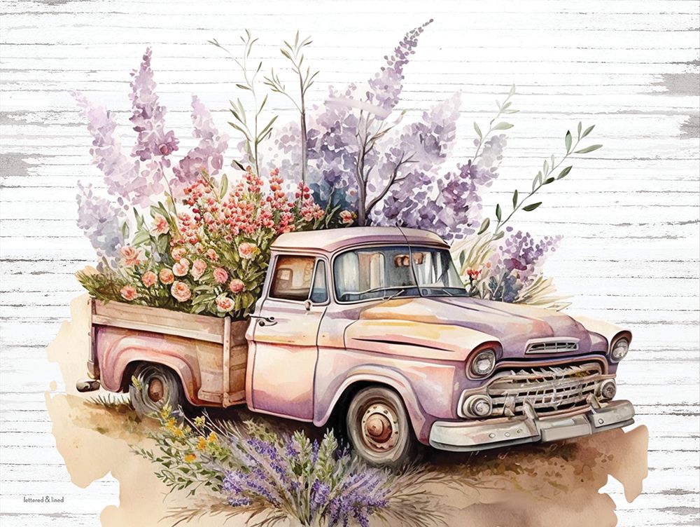Vintage Flower Truck I art print by Lettered And Lined for $57.95 CAD