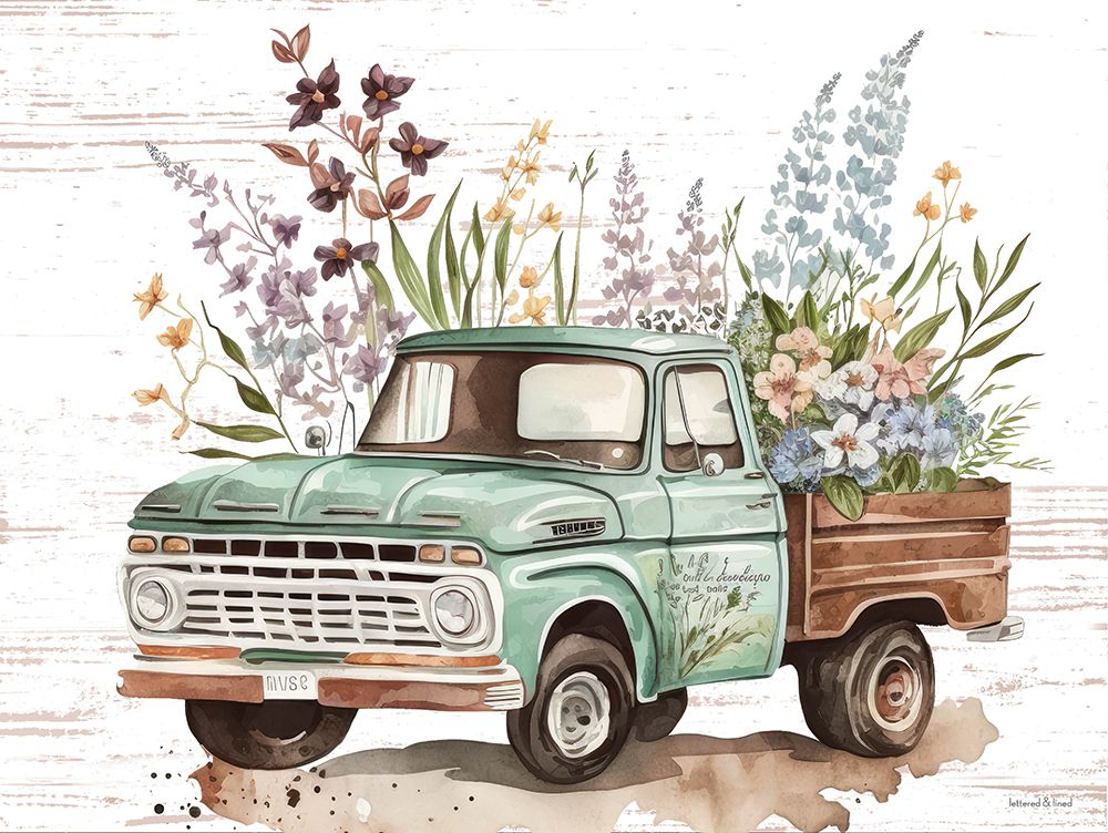 Vintage Flower Truck II art print by lettered And lined for $57.95 CAD