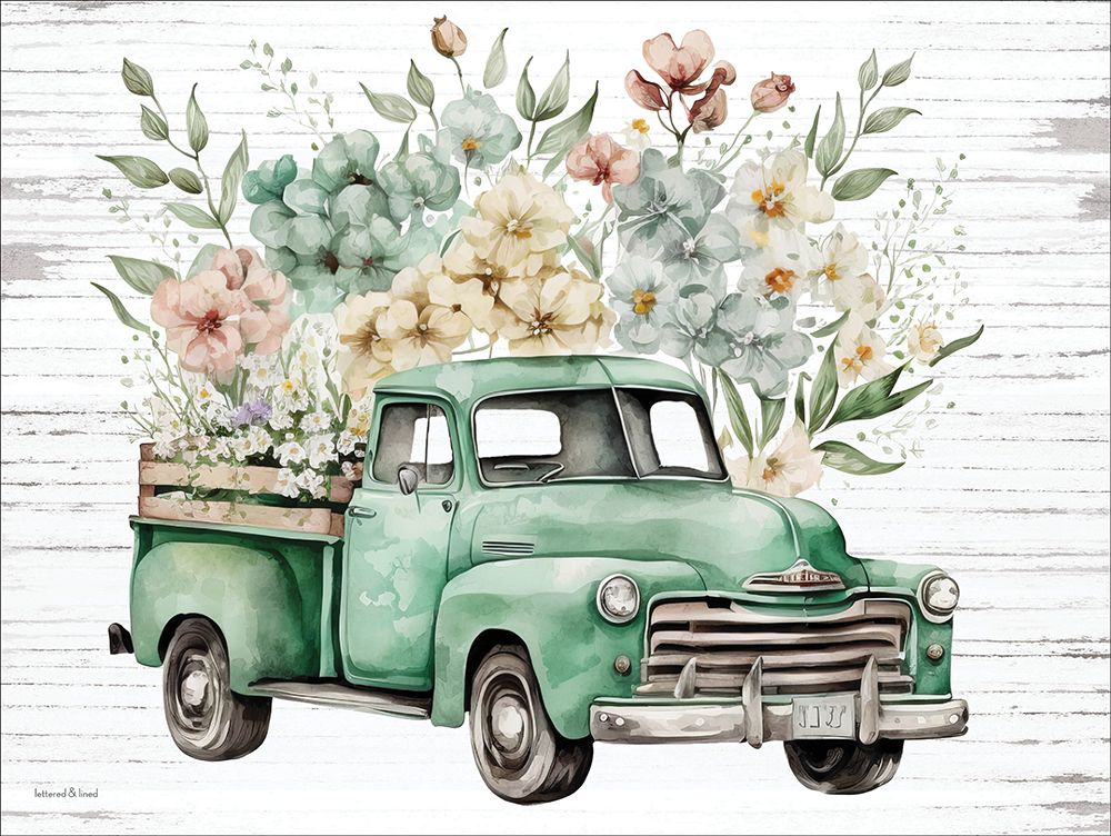 Vintage Flower Truck III art print by lettered And lined for $57.95 CAD