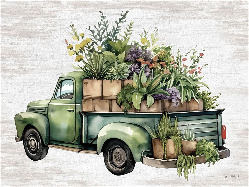 Vintage Flower Truck IV art print by lettered And lined for $57.95 CAD