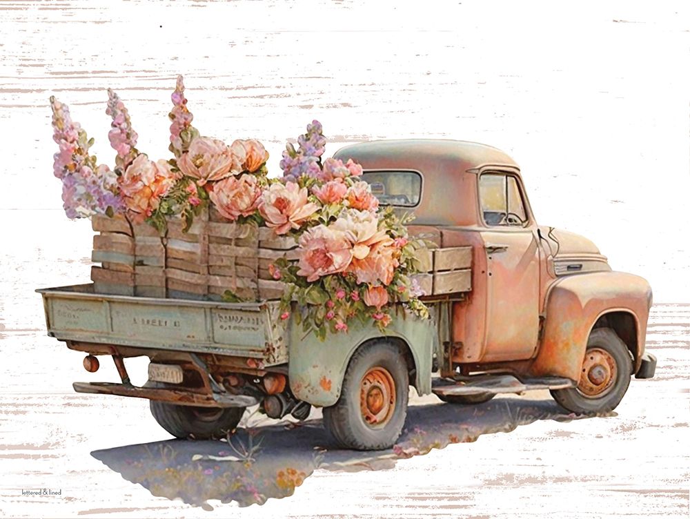 Vintage Flower Truck V art print by Lettered And Lined for $57.95 CAD
