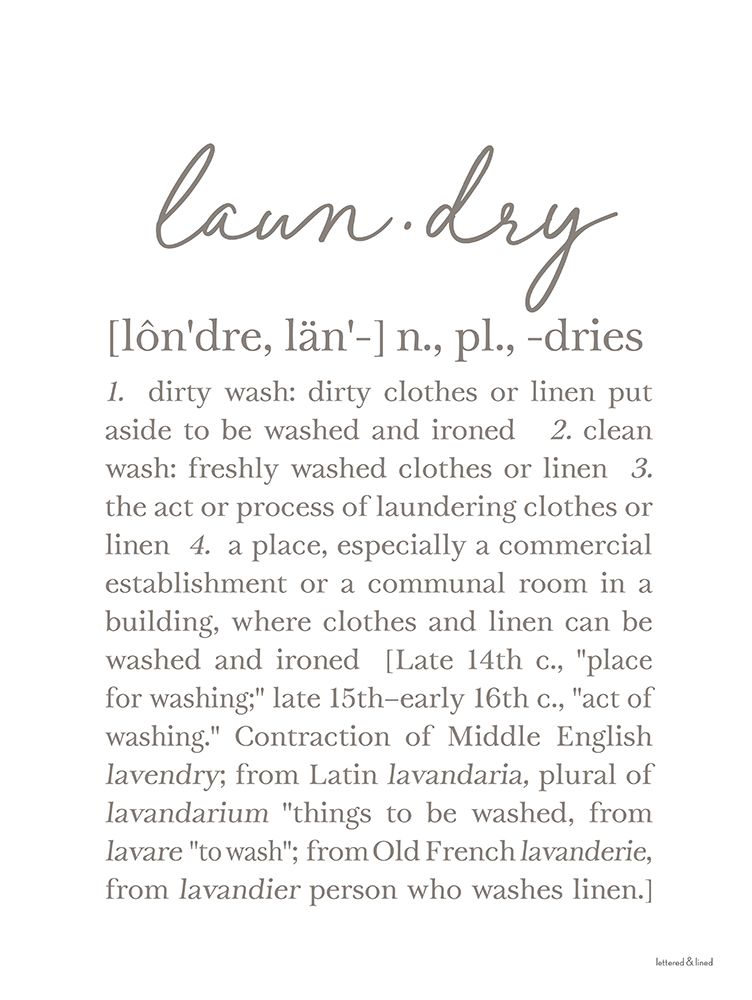 Laundry Definition art print by lettered And lined for $57.95 CAD