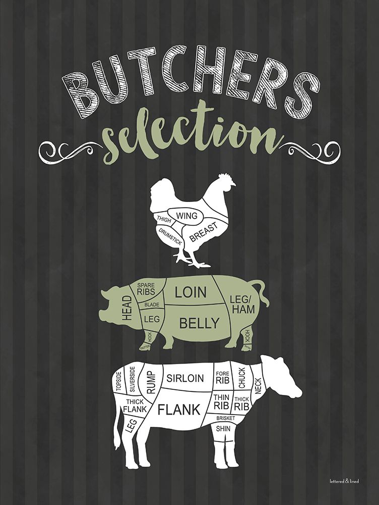 Butchers Selection art print by Lettered And Lined for $57.95 CAD
