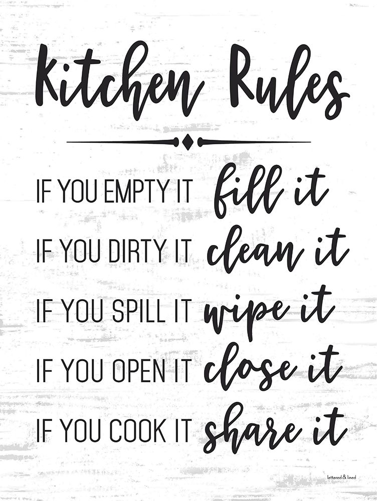 Kitchen Rules art print by lettered And lined for $57.95 CAD