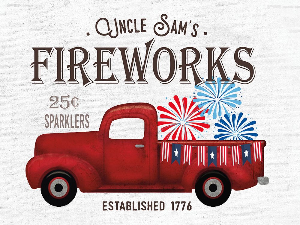 Uncle Sams Fireworks - Truck art print by Lettered And Lined for $57.95 CAD