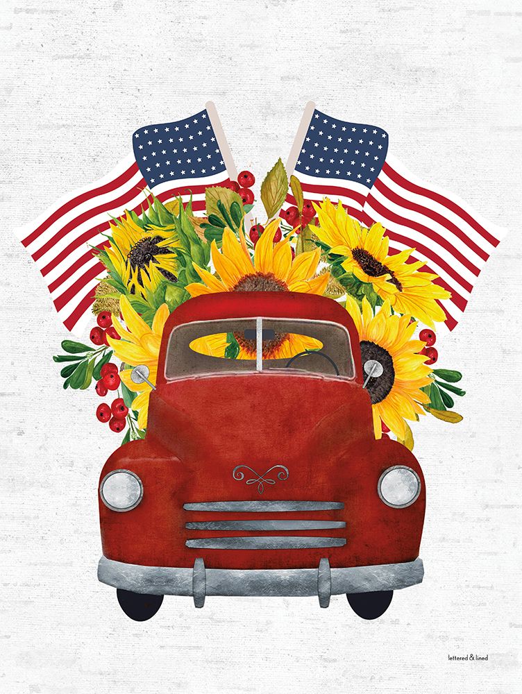 Sunflowers and Flags art print by Lettered And Lined for $57.95 CAD