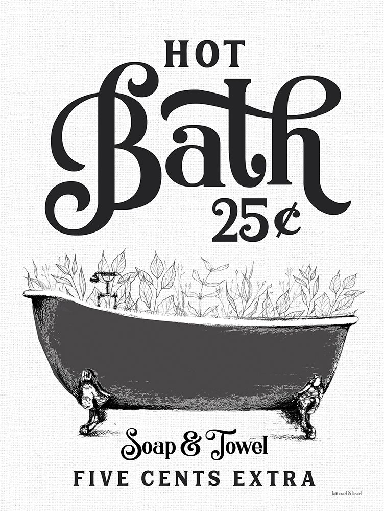 Hot Bath Bathtub Sketch art print by lettered And lined for $57.95 CAD