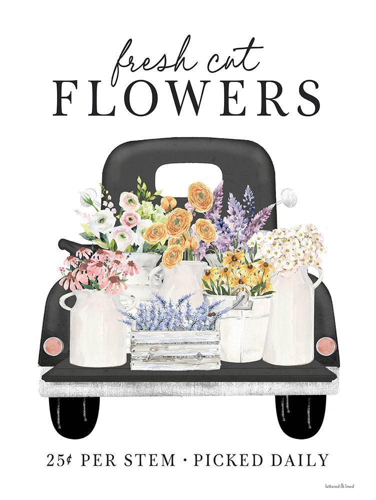 Fresh Cut Flowers art print by lettered And lined for $57.95 CAD