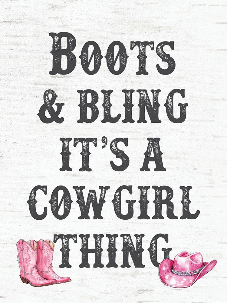 Boots And Bling art print by lettered And lined for $57.95 CAD