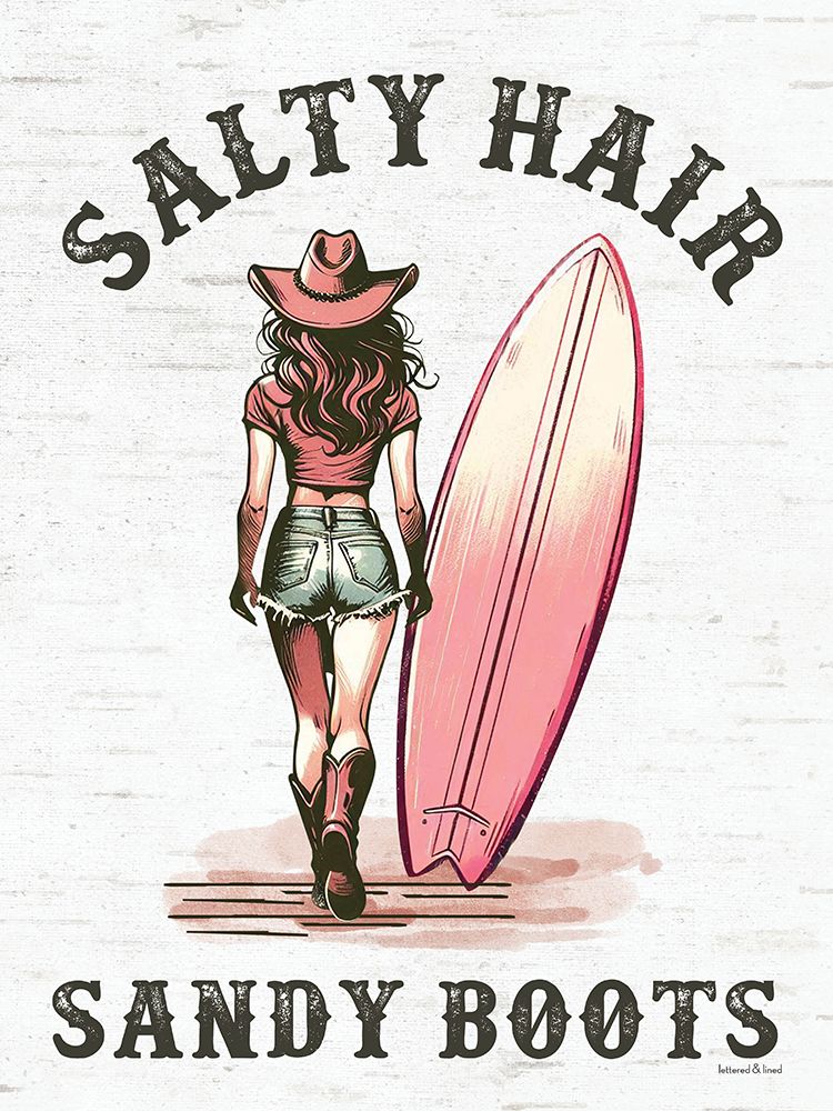 Salty Hair And Sandy Boots I art print by lettered And lined for $57.95 CAD