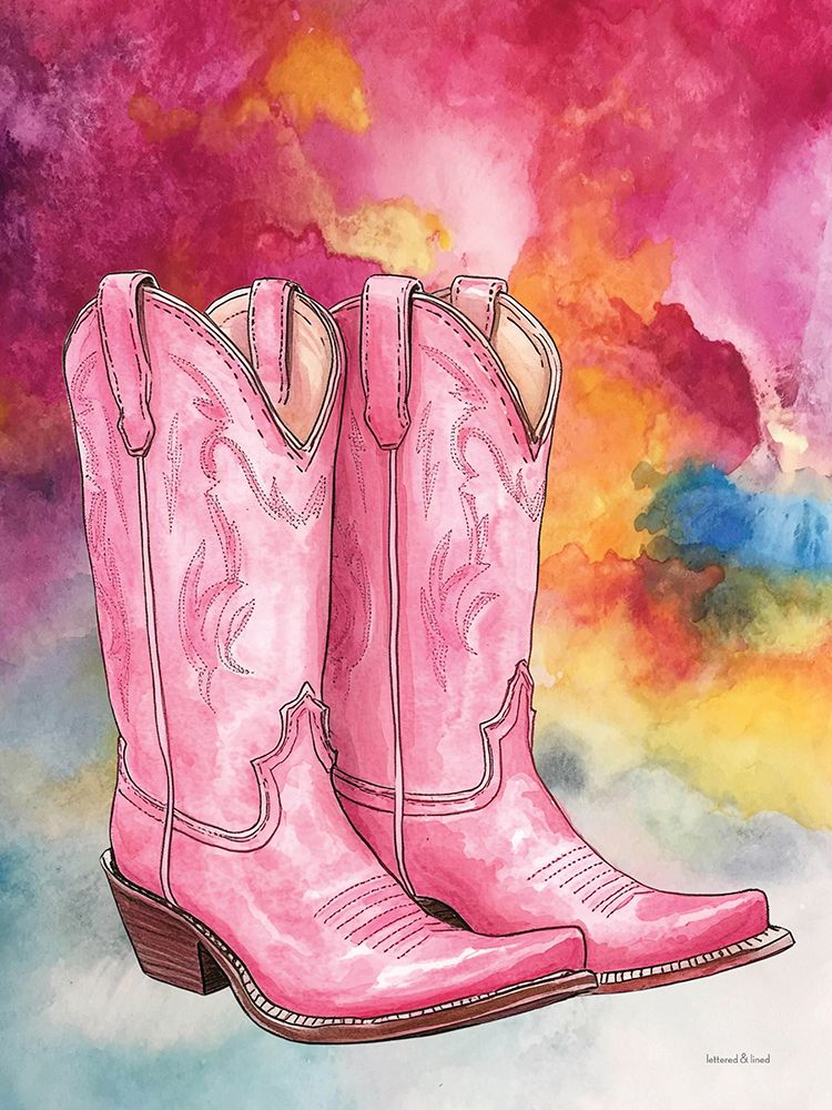 Pink Boots art print by lettered And lined for $57.95 CAD
