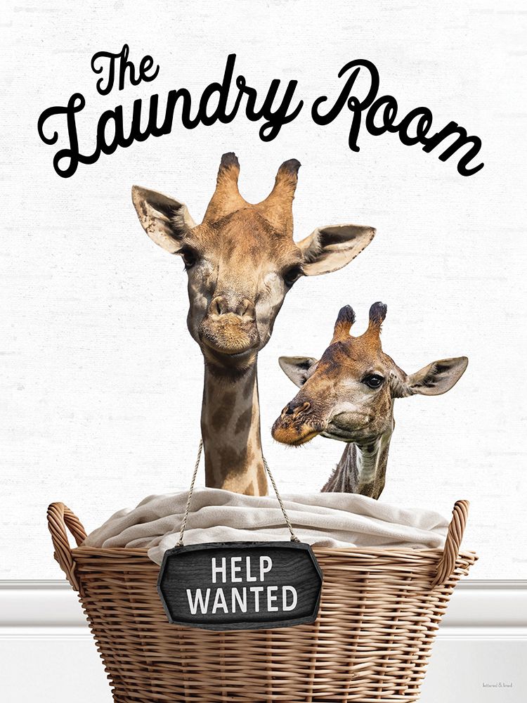 Laundry Help Wanted Giraffes art print by lettered And lined for $57.95 CAD