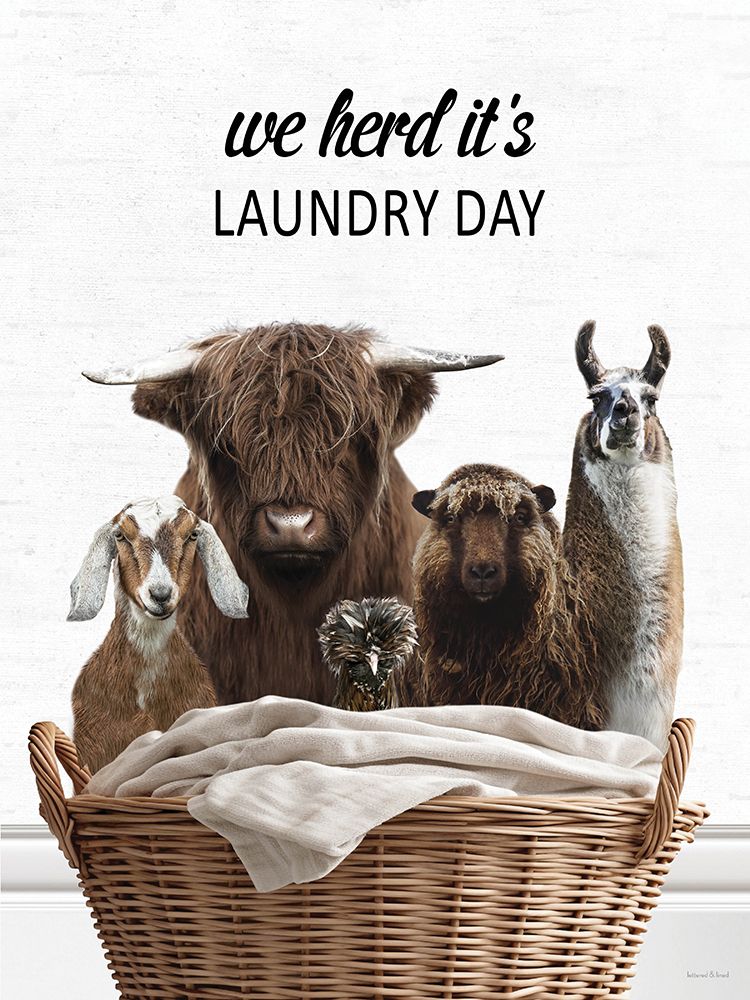 Farm Animals Laundry Day art print by lettered And lined for $57.95 CAD