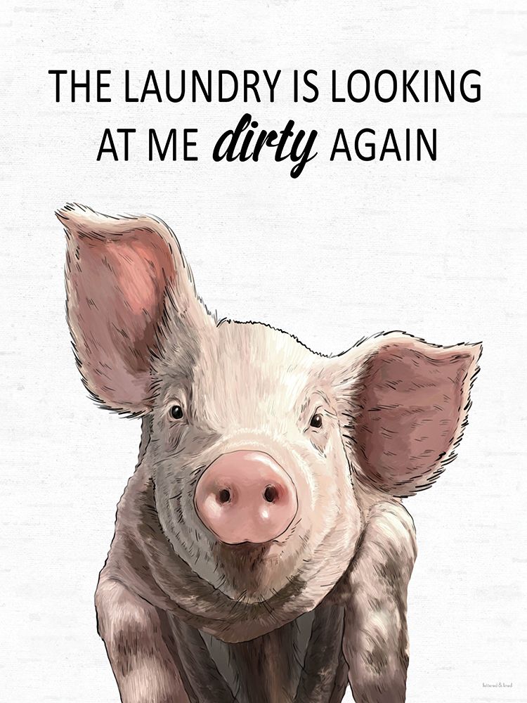 Dirty Laundry Pig art print by lettered And lined for $57.95 CAD