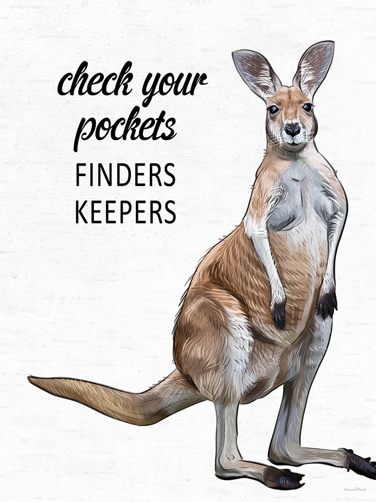 Check Your Pockets Kangaroo art print by lettered And lined for $57.95 CAD