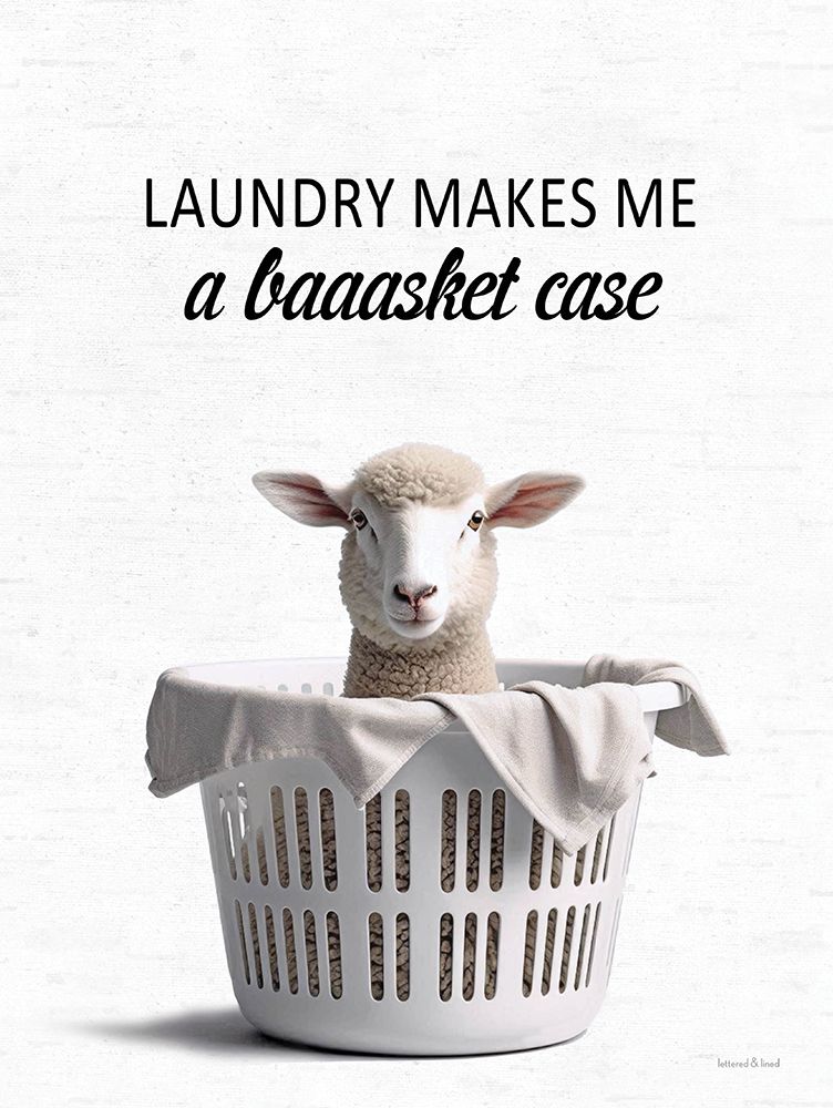 Baaasket Case Laundry Sheep art print by lettered And lined for $57.95 CAD