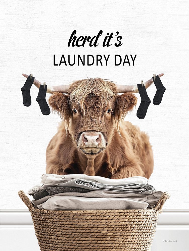 Herd Its Laundry Day Highland art print by lettered And lined for $57.95 CAD