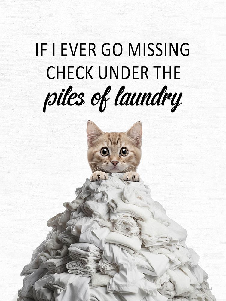 Piles of Laundry Cat art print by lettered And lined for $57.95 CAD