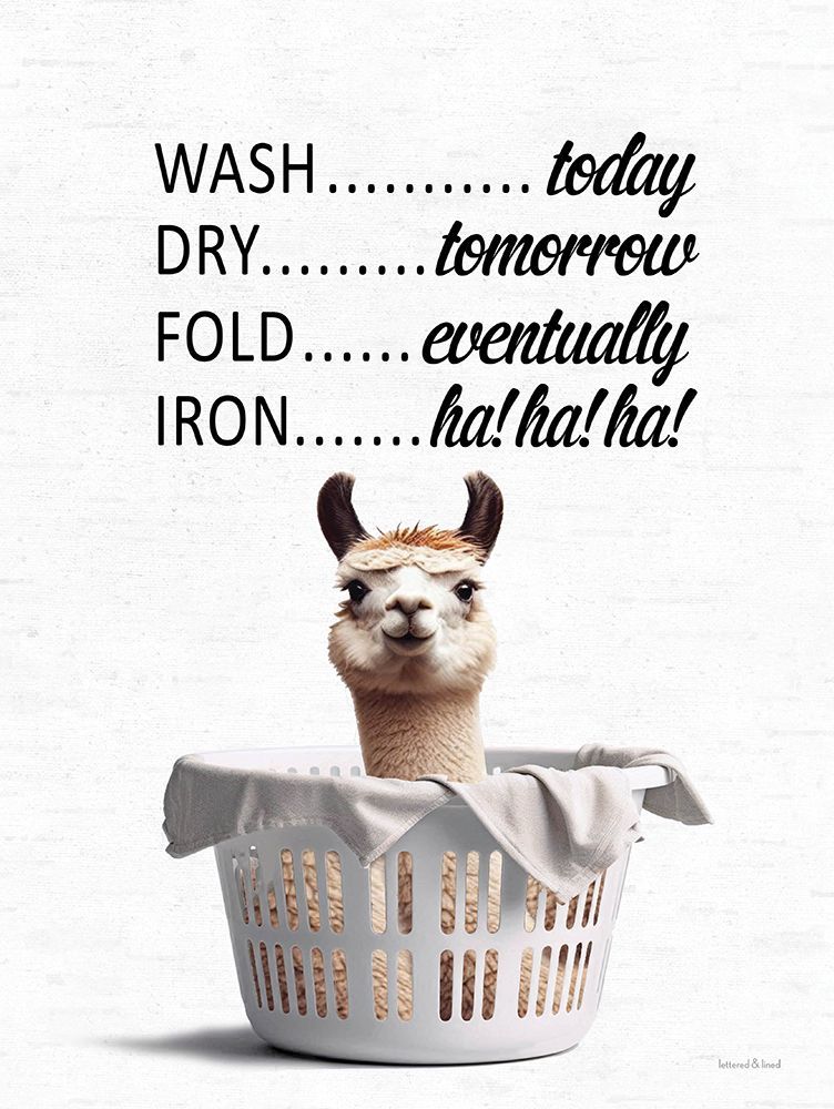 Laundry Schedule Llama art print by lettered And lined for $57.95 CAD