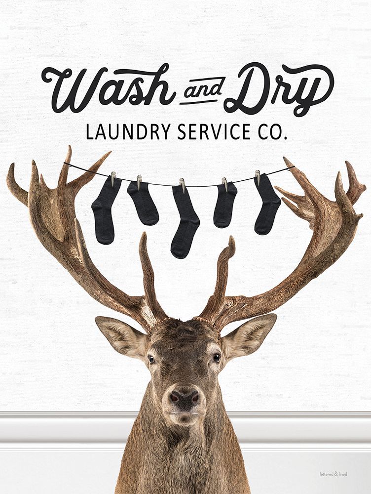 Wash and Dry Deer art print by lettered And lined for $57.95 CAD