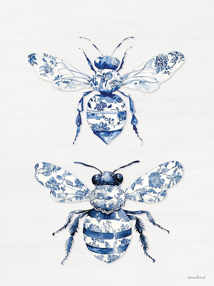 Toile Bees art print by Lettered and Lined for $57.95 CAD