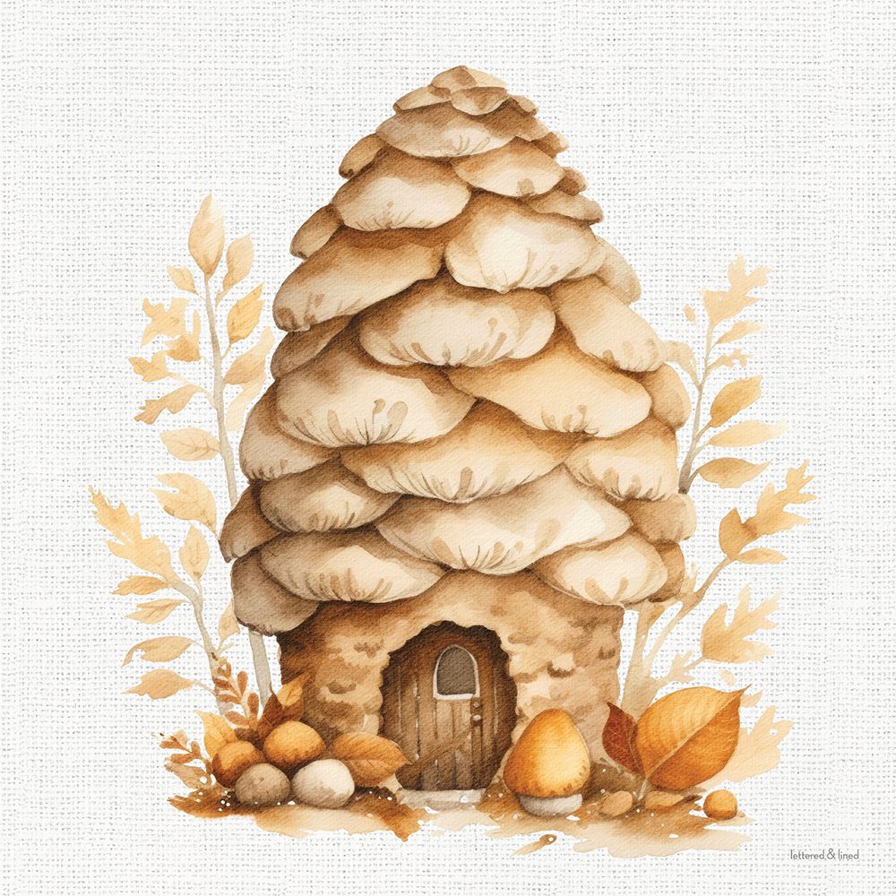 Fall Pinecone Hideaway art print by lettered And lined for $57.95 CAD
