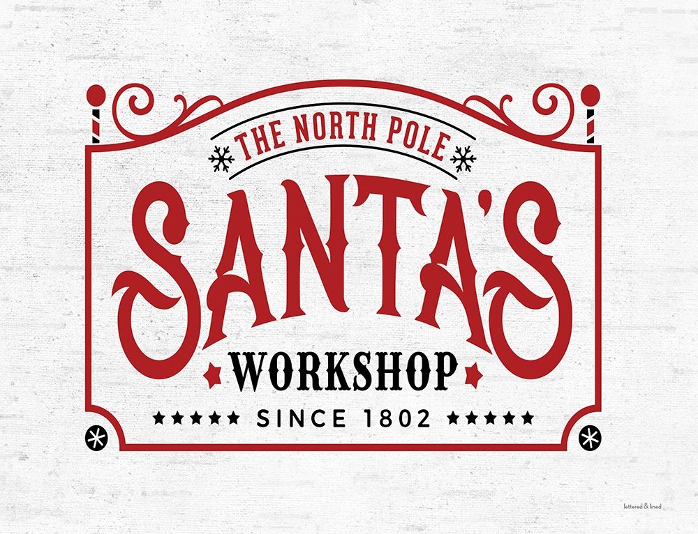 Santas Workshop art print by Lettered and Lined for $57.95 CAD