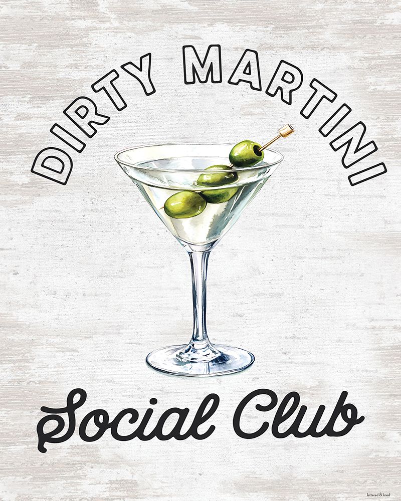 Dirty Martini Social Club art print by lettered And lined for $57.95 CAD