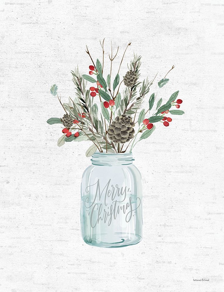Christmas Greenery Gathering art print by Lettered and Lined for $57.95 CAD