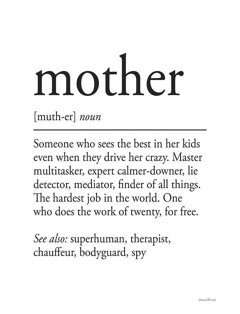 Mother Definition art print by Lettered and Lined for $57.95 CAD