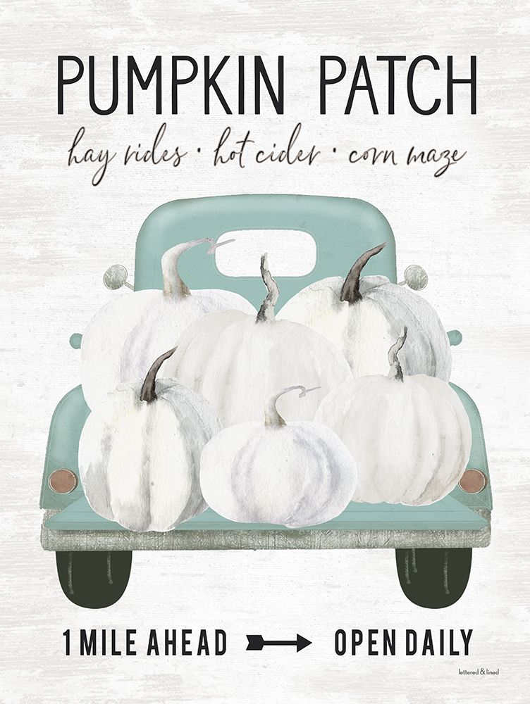 Pumpkin Patch Truck art print by lettered And lined for $57.95 CAD