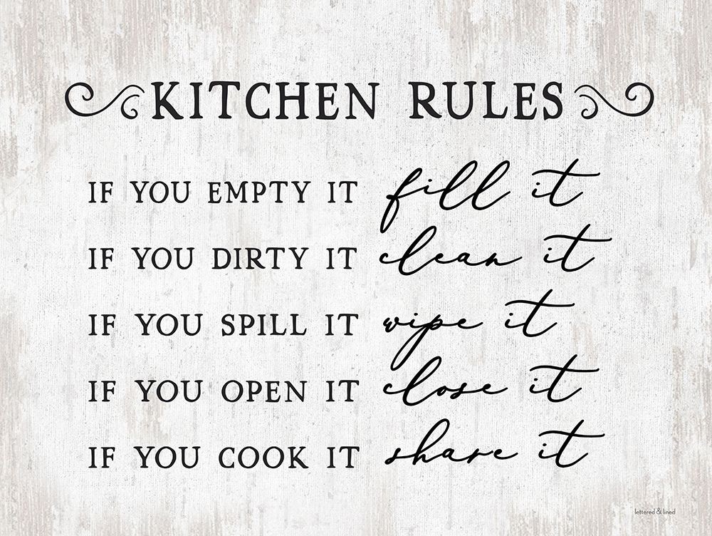 Kitchen Rules art print by lettered And lined for $57.95 CAD