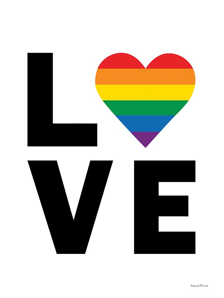 Rainbow Love Heart art print by lettered And lined for $57.95 CAD
