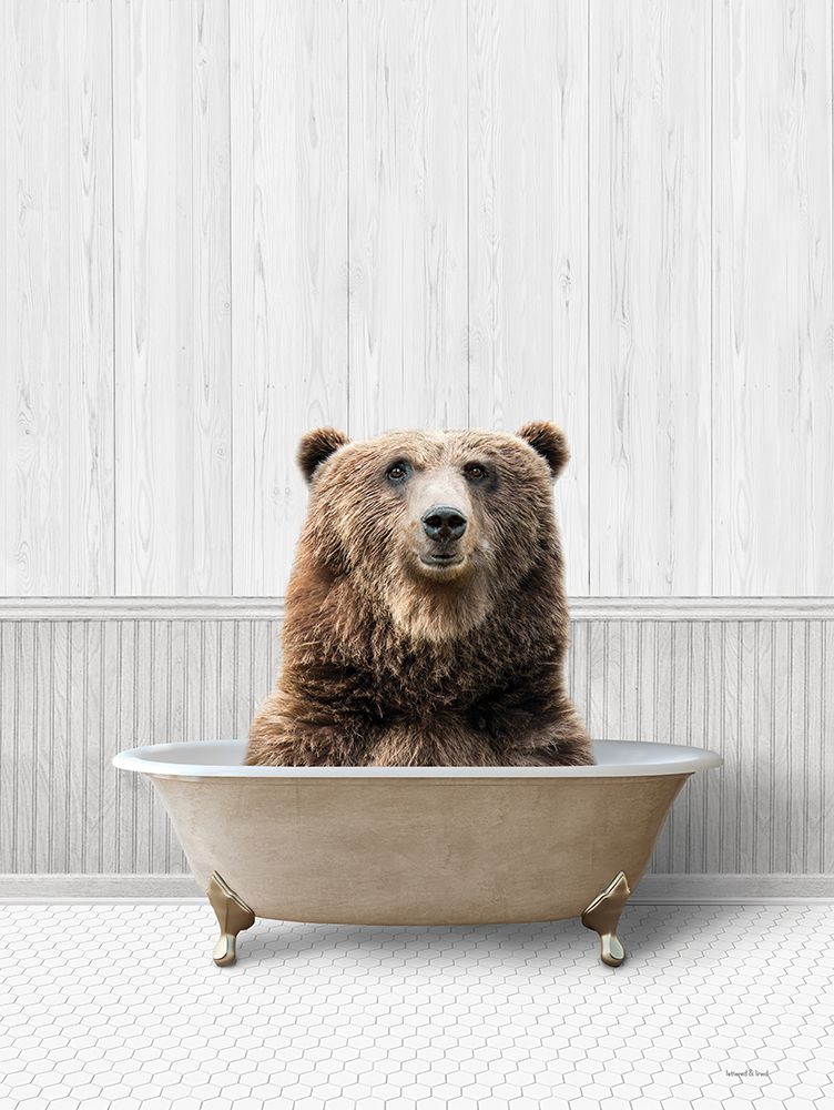 Bath Time Bear art print by Lettered And Lined for $57.95 CAD