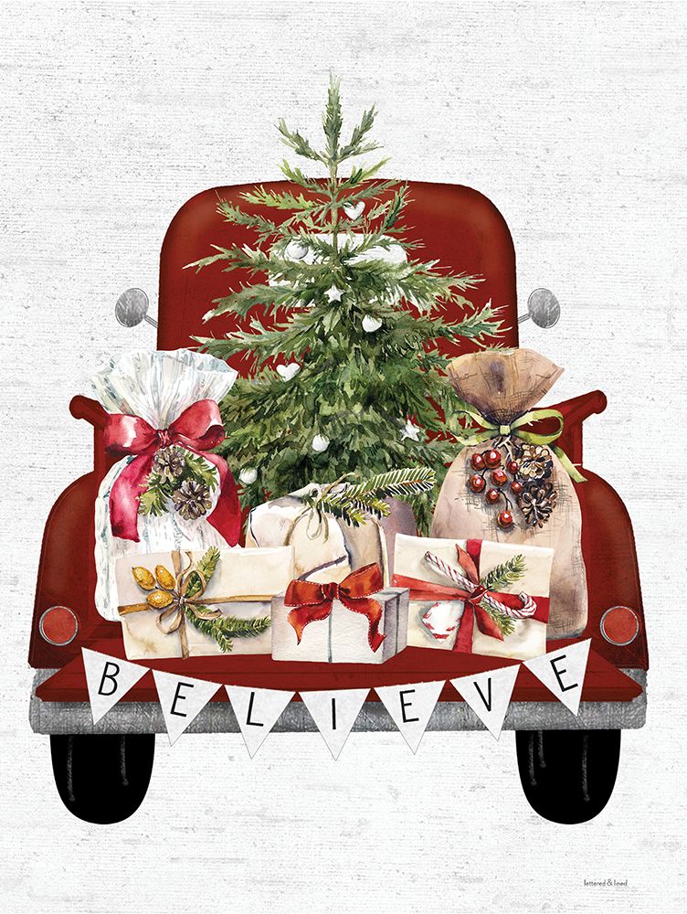Believe Christmas Truck art print by Lettered and Lined for $57.95 CAD