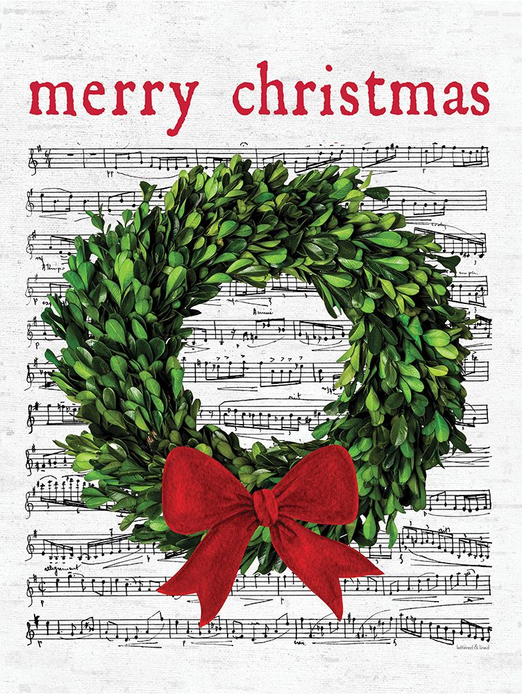 Merry Christmas Wreath art print by Lettered and Lined for $57.95 CAD